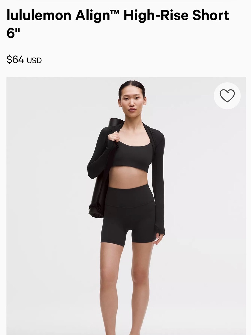 lululemon Align™ High-Rise 6" Shorts - Black